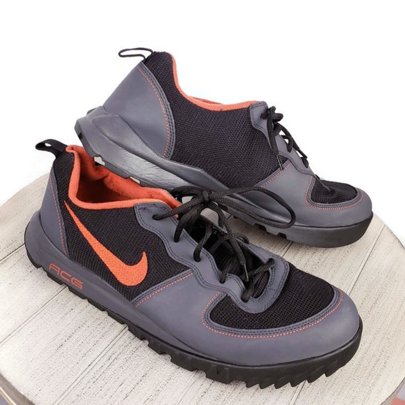 Men's Nike ACG Takos Gray Black Red Low Top Hiking Men's Nike ACG Takos Gray Black Red Low Top Hiking